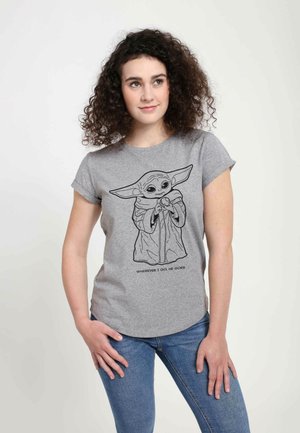 STAR WARS: THE MANDALORIAN WHEREVER I GO - Camiseta estampada - melange grey