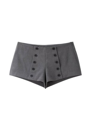 Stradivarius, BUTTON-DETAIL MICRO SHORTS - Short - dark grey