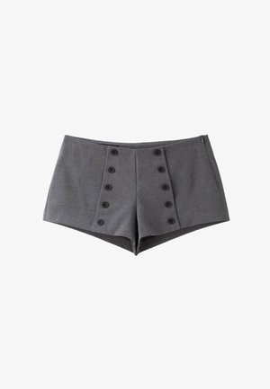 Stradivarius, BUTTON-DETAIL MICRO SHORTS - Short - dark grey