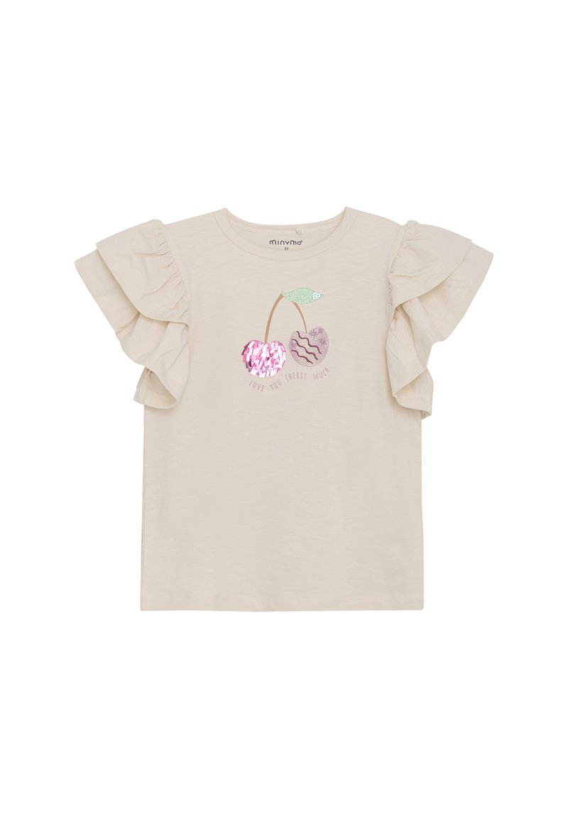 Minymo T-shirt med print - sandshell
