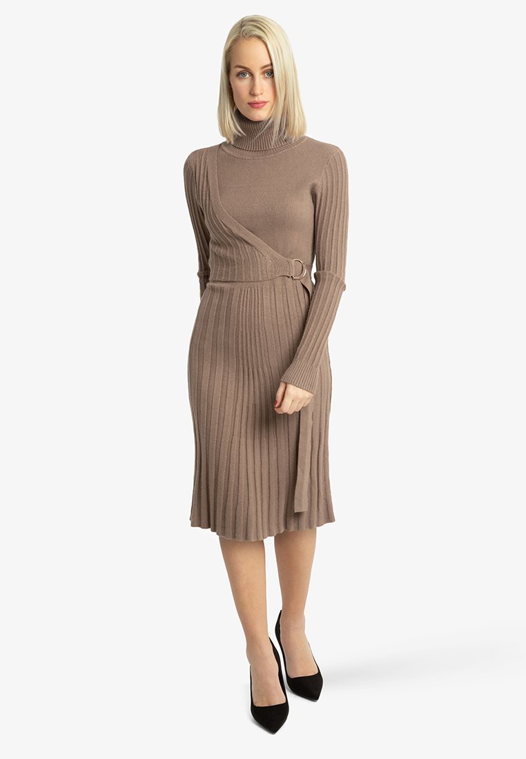 Apart Gebreide jurk bruin