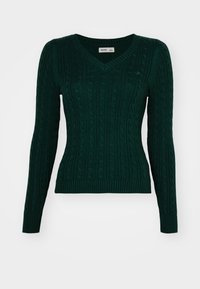 ICON CABLE V NECK - Jumper - trekking green