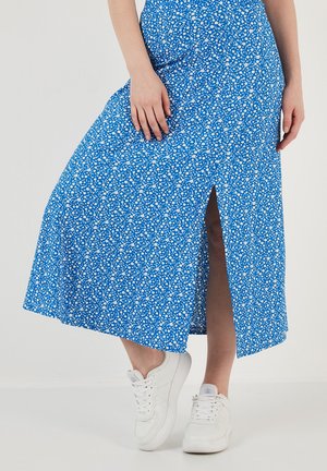 MIDI - Falda acampanada - light blue