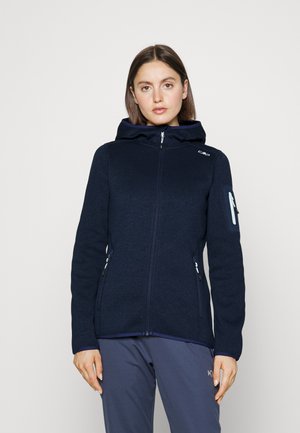 WOMAN JACKET FIX HOOD - Fleece jacket - blue/cristall blue