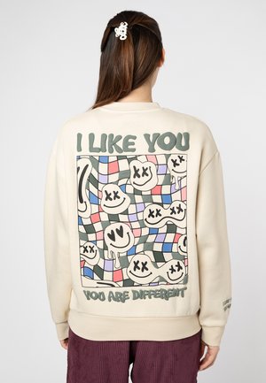 3D PRINT - Sweatshirt - light beige