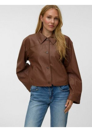Vero Moda JACKET VMLUANA BLAZER - Chaqueta de cuero sintético - cocoa brown