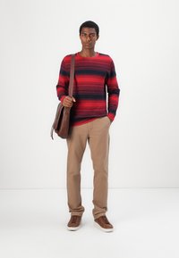 TOM TAILOR IRREGULAR STRIPES CREWNECK  - Jumper - red navy