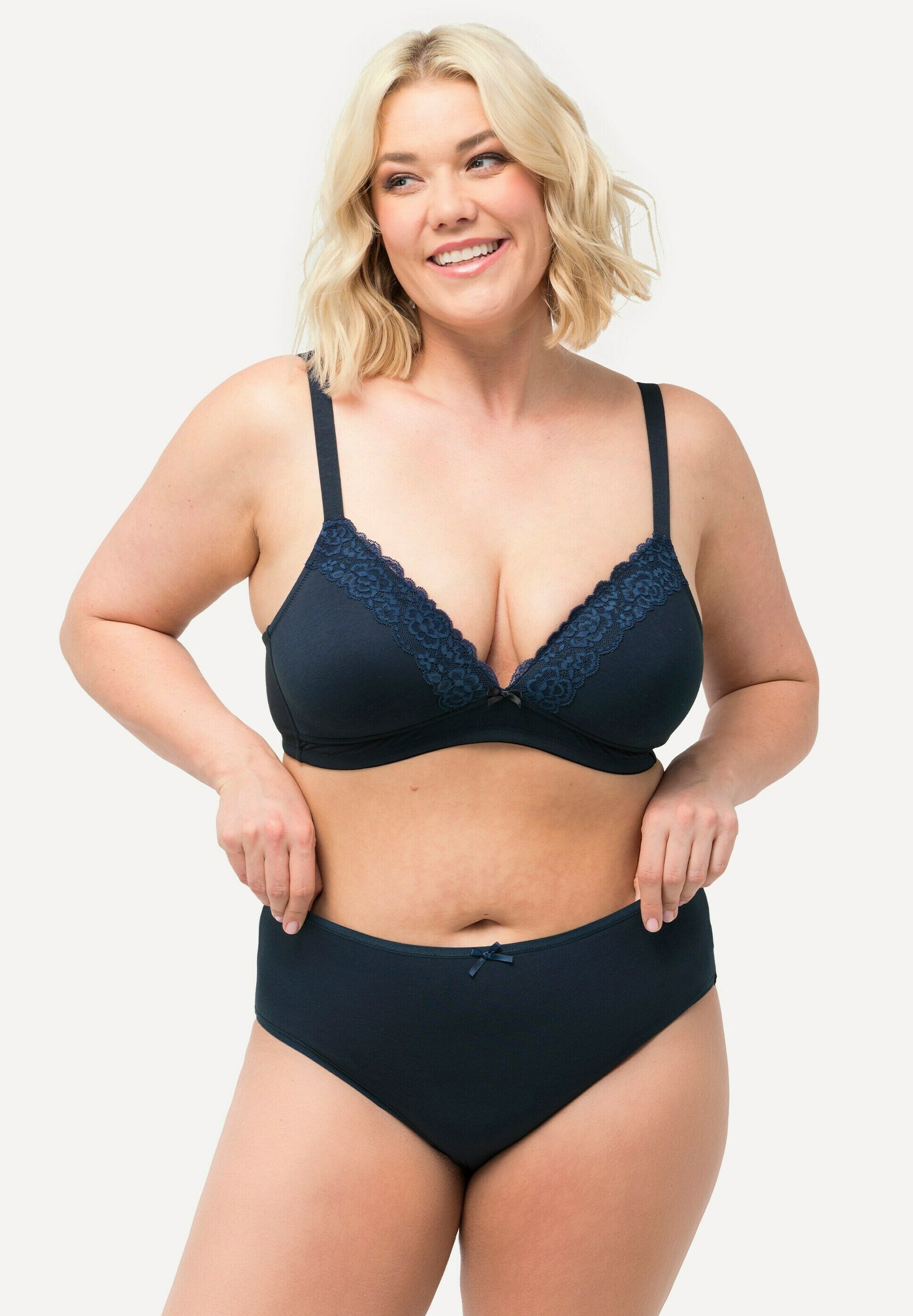 Ulla Popken Damen Midi-Slips 5er Pack – Mit Farbiger Paspel, Bequem & Formstabil, Größe 50-52