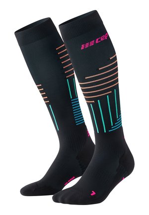 KNEE HIGH THE RUN LIMITED 2024.2 KOMPRESSION - MADE IN GERMANY - Chaussettes hautes - black neon pink