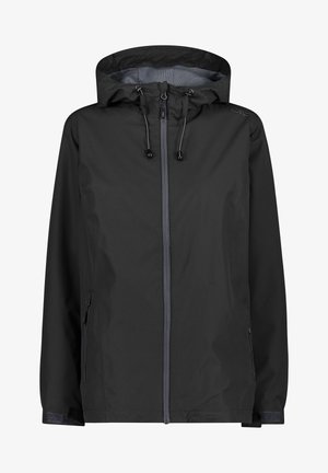 WOMAN JACKET FIX HOOD - Impermeable - nero