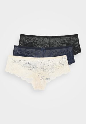 3 PACK - Hlače - creme/black/blue