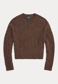 CABLE-KNIT WOOL-BLEND CREWNECK SWEATER - Jersey de punto - cedar melange