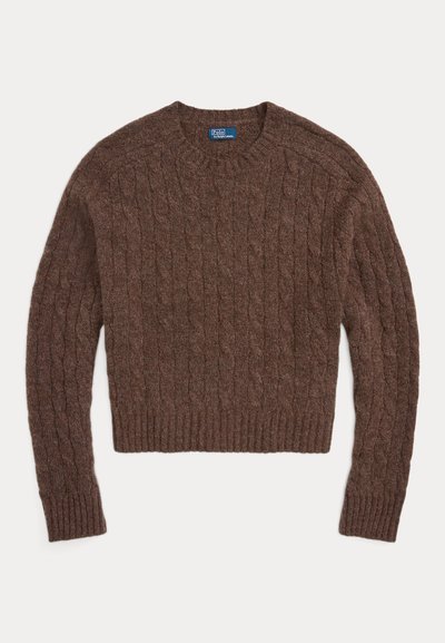 Polo Ralph Lauren CABLE-KNIT WOOL-BLEND CREWNECK SWEATER - Pullover - cedar melange