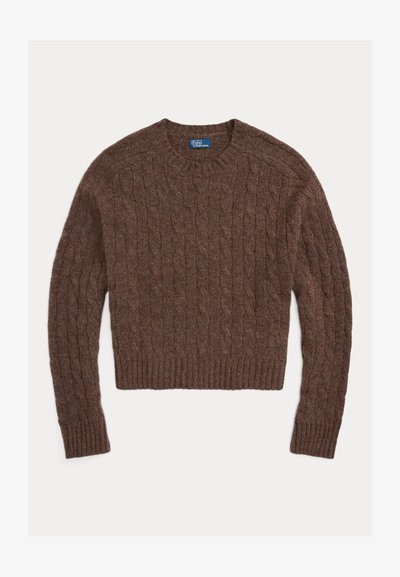 Polo Ralph Lauren CABLE-KNIT WOOL-BLEND CREWNECK SWEATER - Jumper - cedar melange