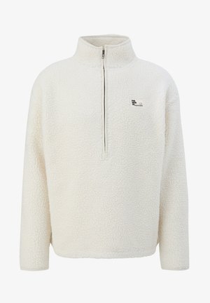 QS, MIT HALF-ZIP - Fleecepullover - helles beige