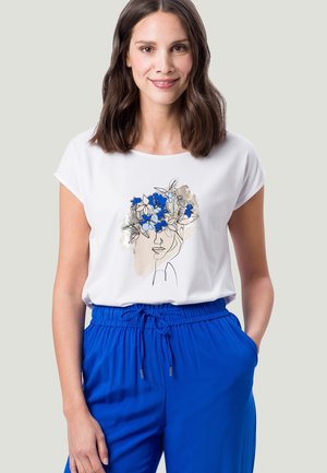 MIT FRONTPRINT - T-shirt z nadrukiem - white