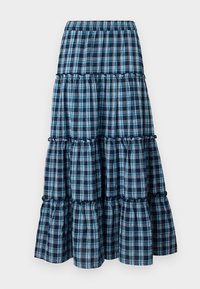 ONLROMANA CHECKED LONG SKIRT  - Maxi skirt - insignia blue