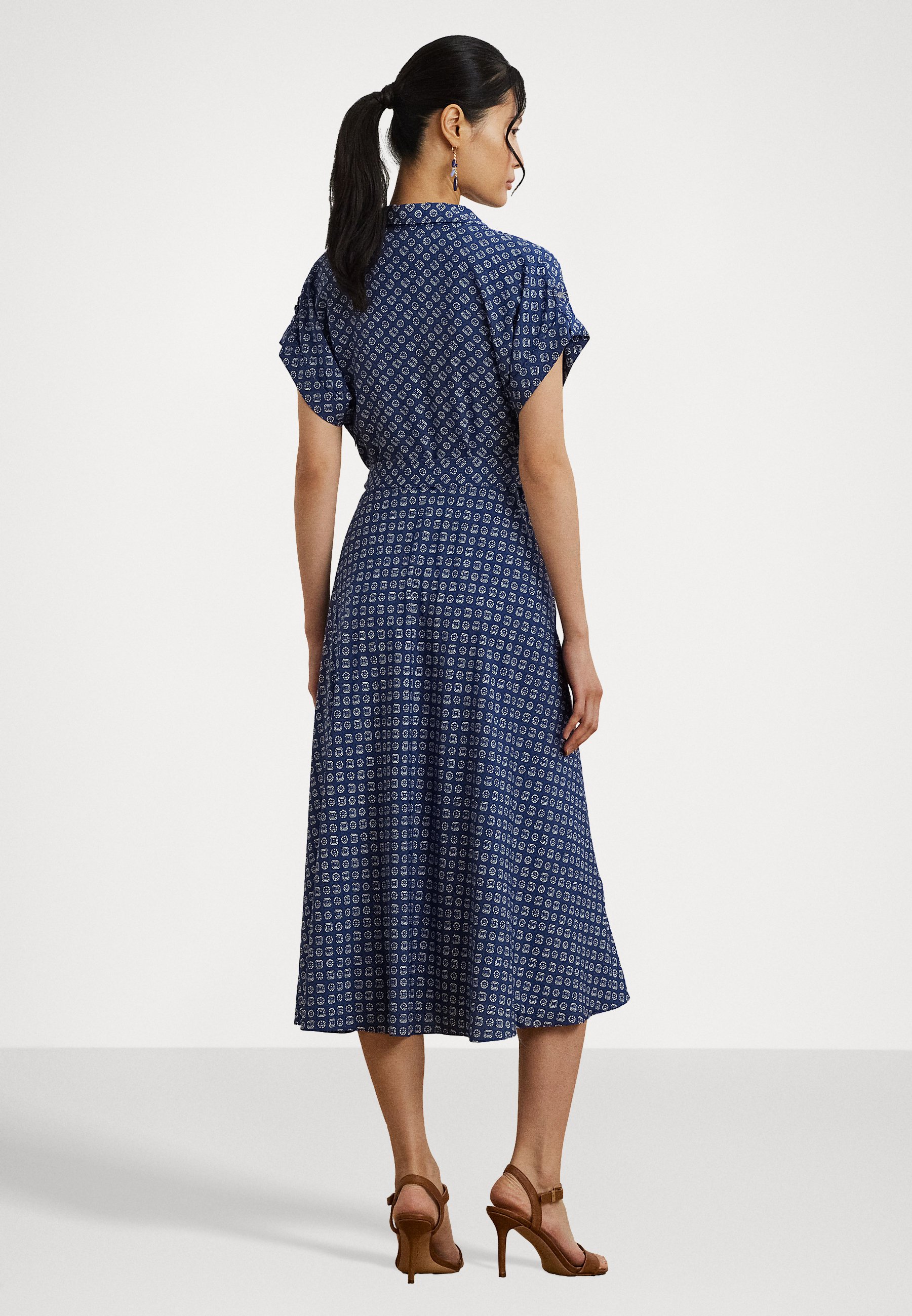 ワンピース LAUREN RALPH LAUREN FRATILLIO SHORT SLEEVE DAY DRESS (53341) Lauren Ralph Lauren Fratillio Short Sleeve Wrap Front Shirt
