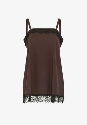 Yours Clothing, PLUS SIZE VESTS & CAMIS - Toppi - chocolate