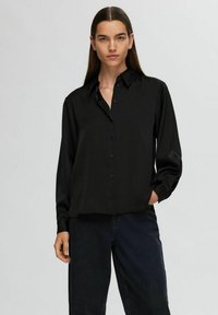 Selected Femme LANGARM - Skjortebluse - black