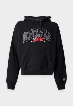 Icecream, COLLEGE APPLIQUE RUNNING DOG POPOVER HOOD - Hættetrøje - black