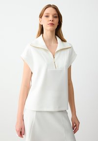 ZIP UP COLLAR - T-shirt print - white