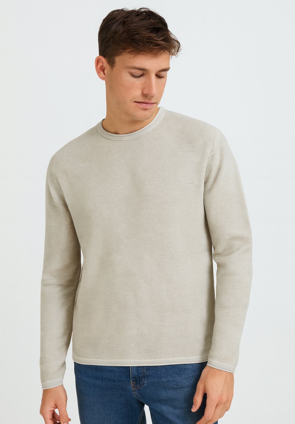 HERRENPULLOVER AUS SCHAFWOLLE MIT KLASSISCHER BINDU Produktbild-Vorschau 4