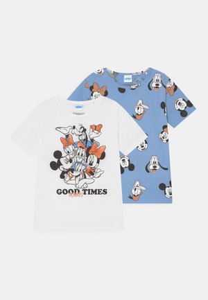 MICKEY MOUSE & FRIENDS 2 PACK UNISEX - T-shirt med print - light blue/white
