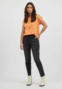 VILA VIELLETTE S/S  NOOS - Základné tričko - tangerine