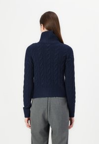 Hollister Co. Hollister Comfy Cloud Zip-Up Cable-Knit Sweater - Casaco de malha - blue