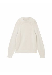 MIT STEHKRAGEN - Pullover - dusty beige rib structure