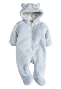 Next - BLUE COSY FLEECE BEAR PRAMSUIT (0MTHS-2YRS) - Jumpsuit - blue Miniatuurafbeelding 1