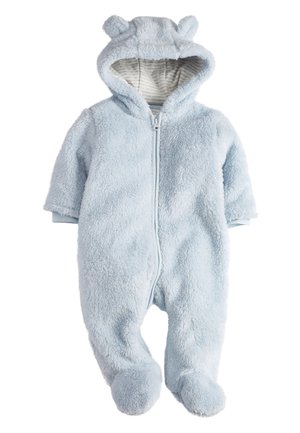 BLUE COSY FLEECE BEAR PRAMSUIT (0MTHS-2YRS) - Overall / Jumpsuit - blue