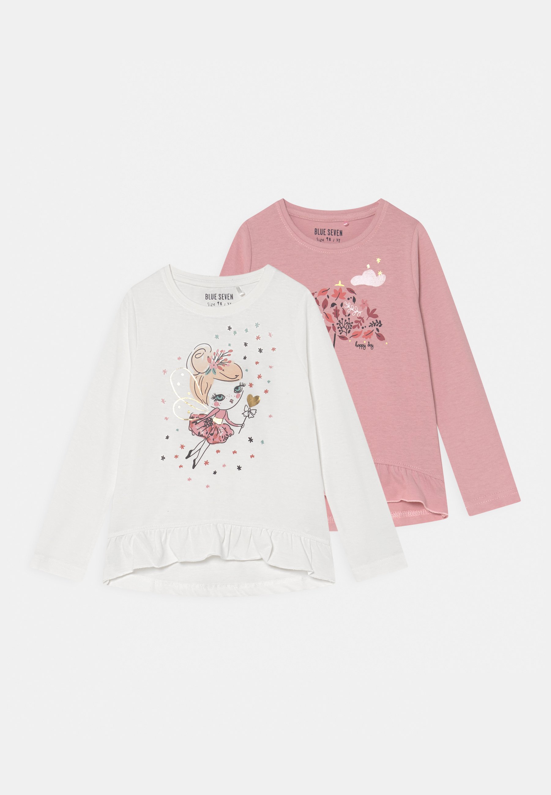 Top BLUE SEVEN Vert Et Blanc à Motifs Feuilles - Taille S - Occasion Très Bon état