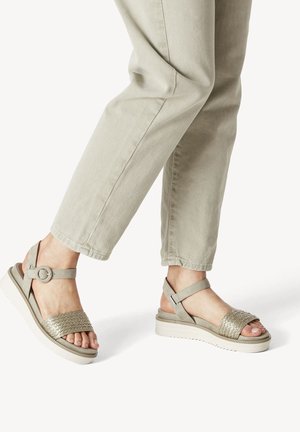 Platform sandals - sage