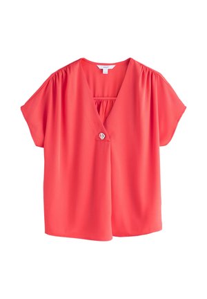 Next, REGULAR FIT - SHORT SLEEVE V-NECK BLOUSE  . - Blouse - coral red
