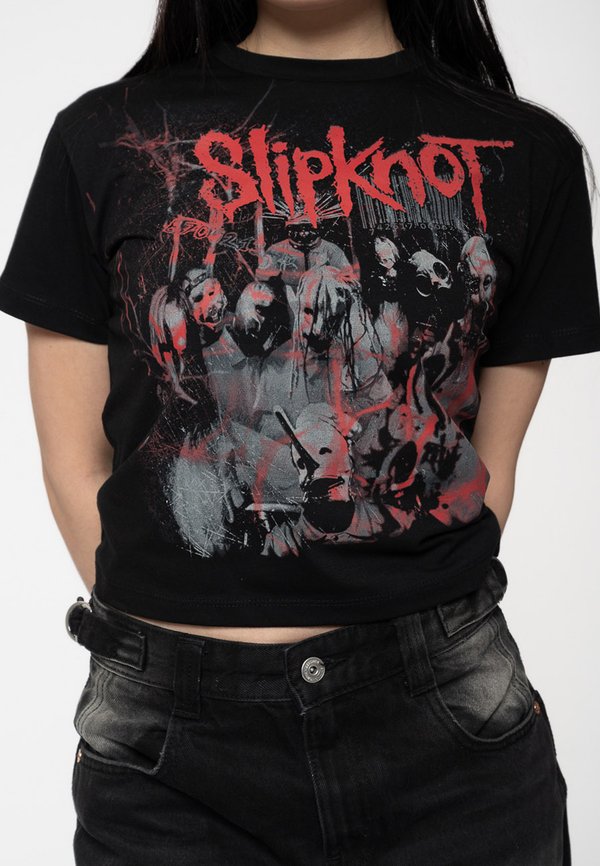 SLIPKNOT OUIJA BELT BAND LOGO CROP  - Print T-shirt3