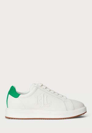 AINSLEY TWO-TONE LEATHER & SUEDE SNEAKER - Športni copati - snow white/green topaz