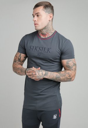 PIPING EMBROIDERY GYM TEE - T-shirt basic - navy slate