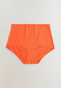 Hoge taille oranje katoen onderbroek met een gladde textuur, elastische tailleband en zonder zichtbare patronen of hardware kenmerken.
