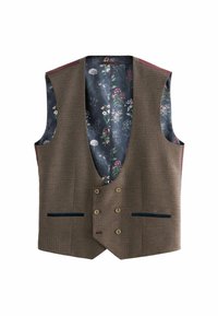 TRIMMED CHECK - REGULAR FIT - Suit waistcoat - brown
