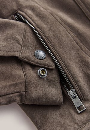 Next, REGULAR FIT - WESTERN ZIP THROUGH - Kunstlederjacke - dark stone