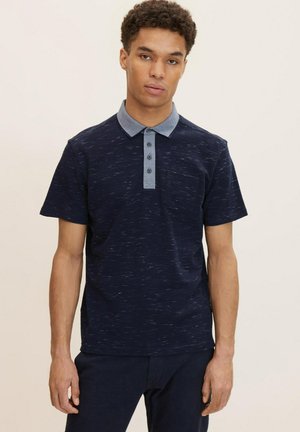 MIT STRUKTUR - Polo - navy white inject stripe