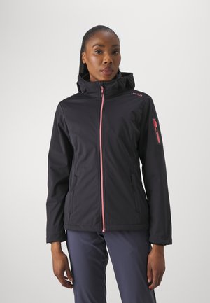 WOMAN JACKET ZIP HOOD - Softshell jakker - antracite/orchidea