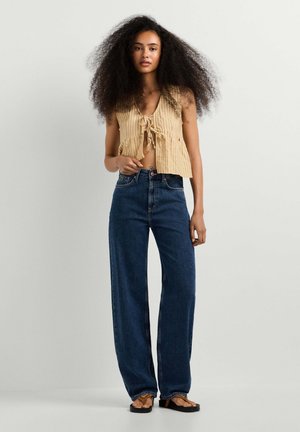Pepe Jeans, EDEN HW STRAIGHT DARK STONEWASH - Jeans Straight Leg - STONE DARK INDIGO