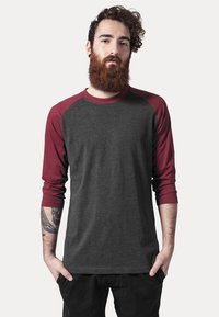 Urban Classics CONTRAST 3/4 SLEEVE RAGLAN - Hosszú ujjú felső - burgundy