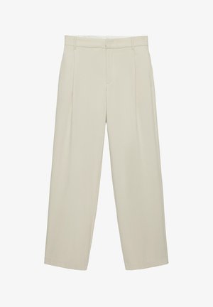 PULL&BEAR, TAILORED WITH DARTS - TROUSERS - Nadrágok - mottled beige