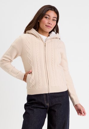 KAPUZEN MIT REISSVERSCHLUSS - Trui - beige
