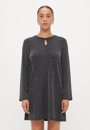 ONLCAROL GLITTER PEEK A BOO - Jersey dress - black/silver-coloured