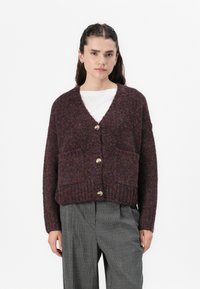 Vero Moda VMINGRID V-NECK  - Vesta na kopčanje - wine tasting